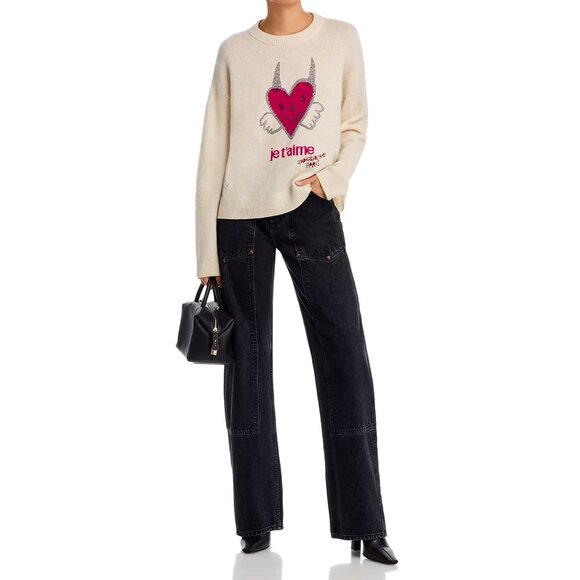 Zadig & Voltaire Cashmere Markuz Coeur Art Sweater - Picture 4 of 4